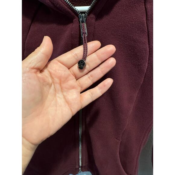 Lululemon Scuba Hoodie Size 4 Burgundy Zip Up Thick Cozy Athleisure Jacket - Picture 3 of 4
